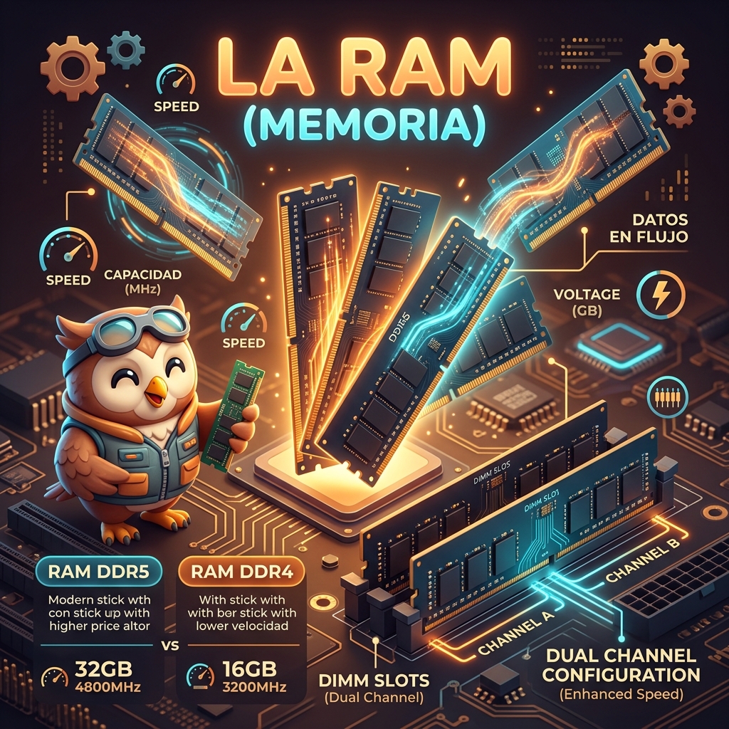 Illustration RAM DDR5 — dual channel, fréquence, timings