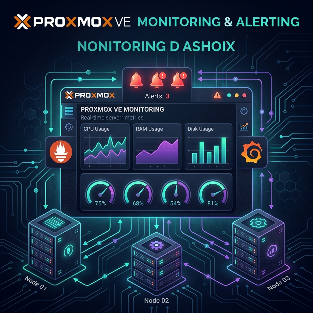 Illustration monitoring Proxmox VE � Grafana, Alertes, M�triques